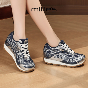 MILLIE'S/妙丽女款2025新款板鞋爆款厚底鞋子女款百搭不累脚