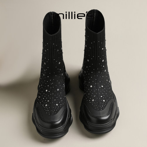 顺丰包邮妙丽增高显瘦星空短靴