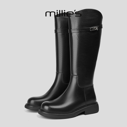 MILLIE'S/妙丽厚底骑士靴女靴