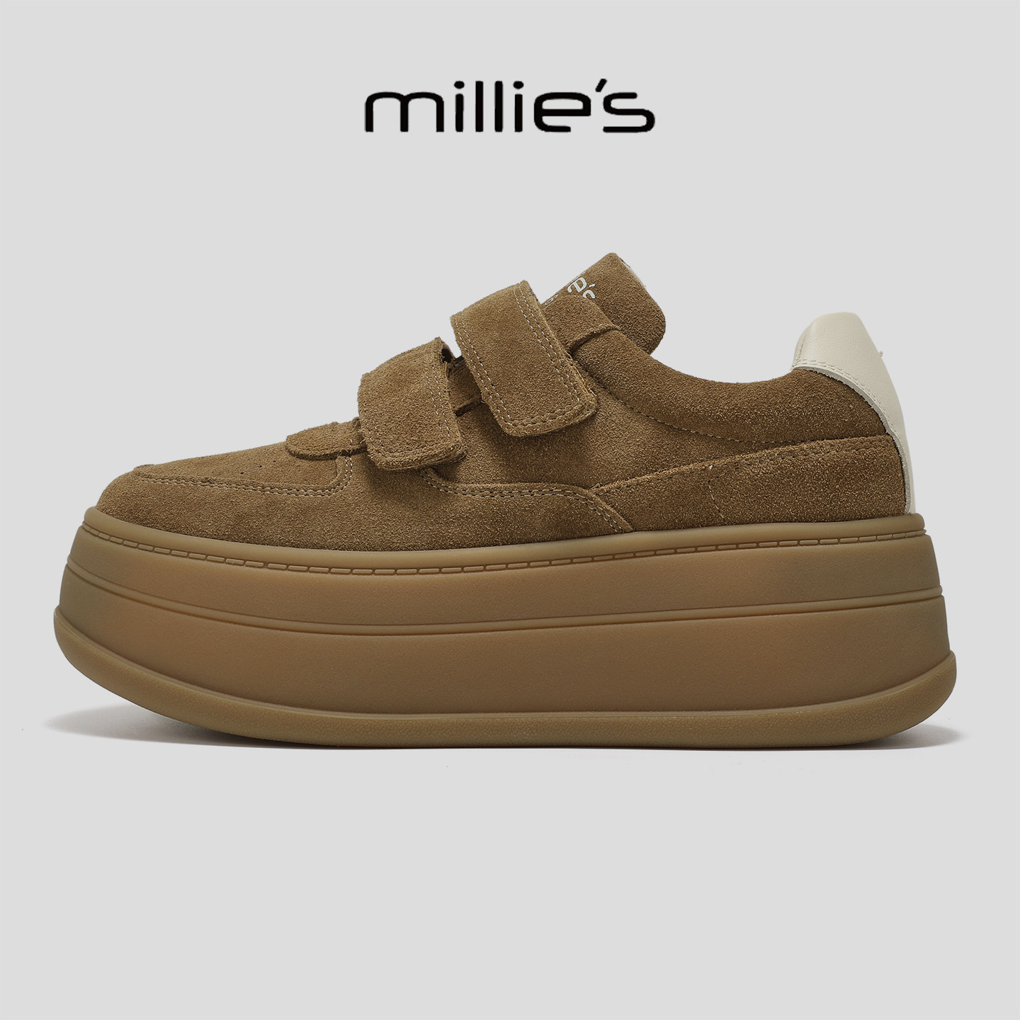 MILLIE'S/妙丽真皮厚底休闲鞋