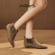 MILLIE 靴女秋冬羊绒皮及裸靴低跟短靴 尖头时装 妙丽2025新款