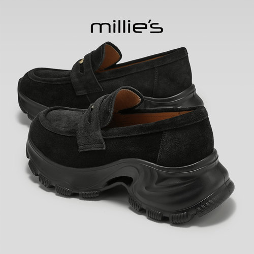 MILLIE'S/妙丽真皮厚底休闲鞋