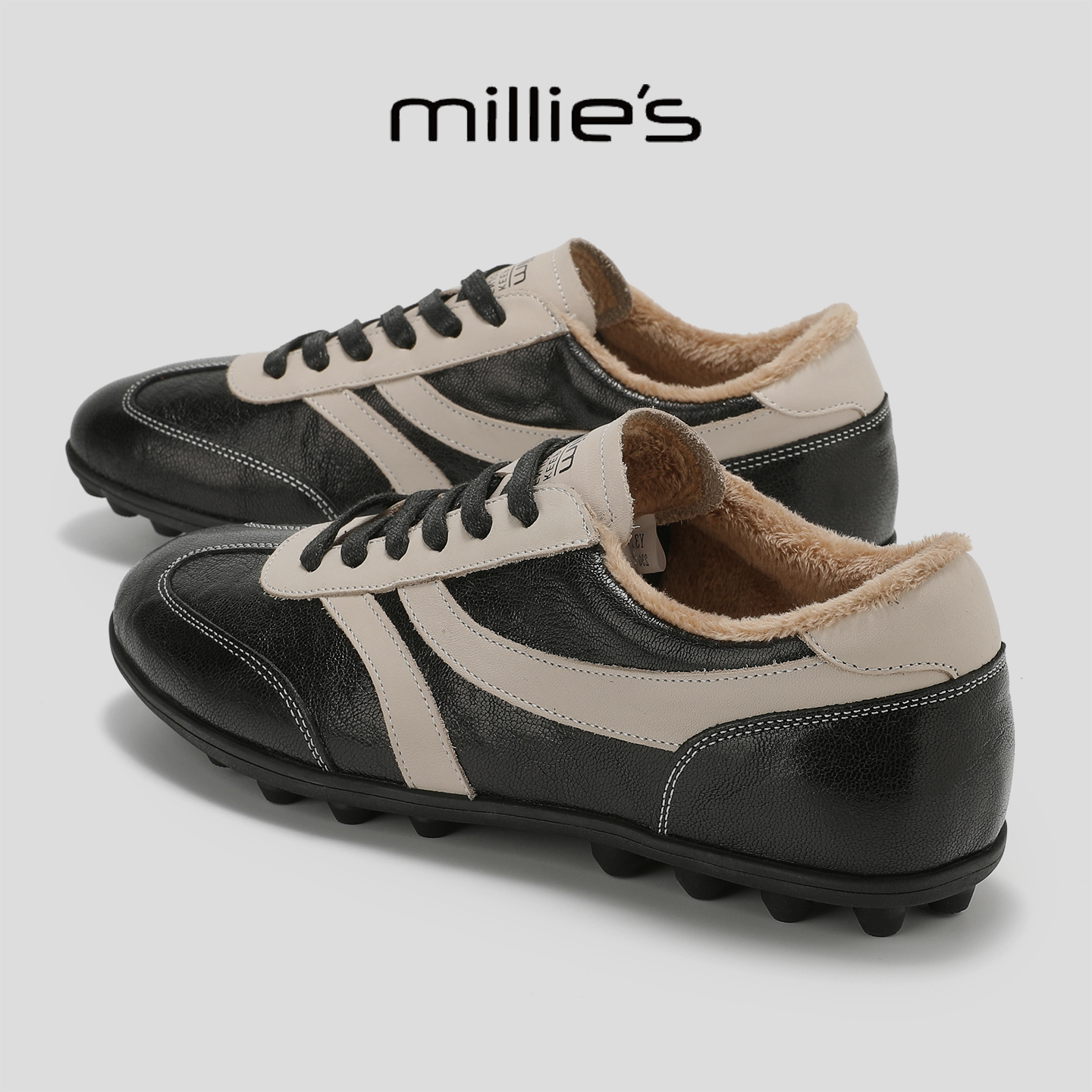 MILLIE'S/妙丽真皮德训鞋女