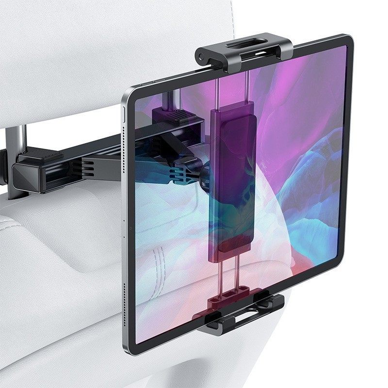 汽车车载后座手机伸缩平板支架后排iPad折叠电脑支撑架卡扣式固