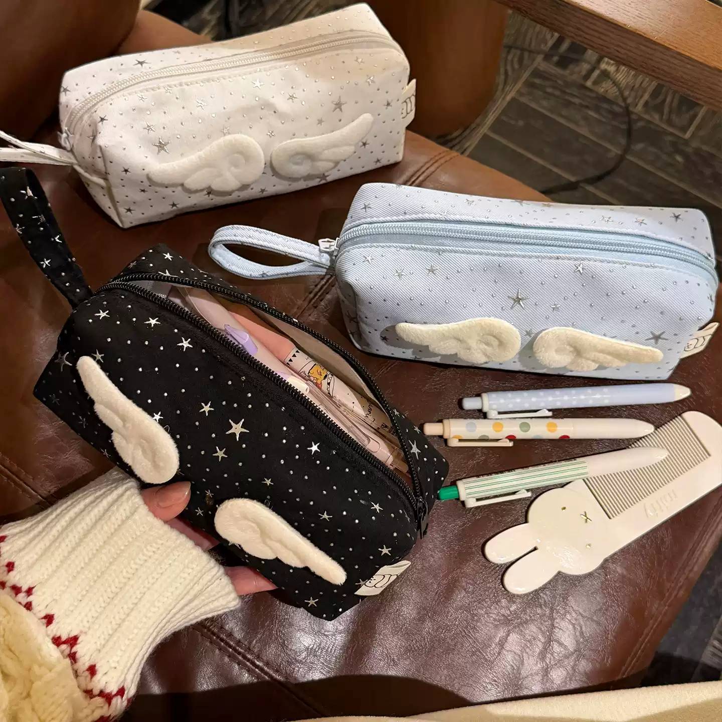ins风可爱星星笔袋女生高颜值大