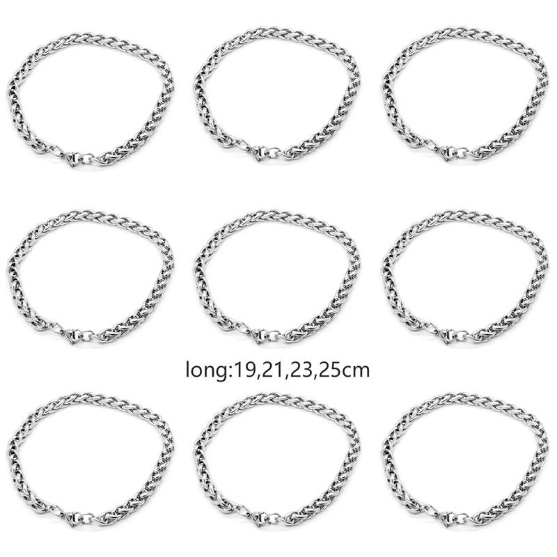 新品19-25cm Classic Curb Cuban Bracelet For Men Jewelry Stai