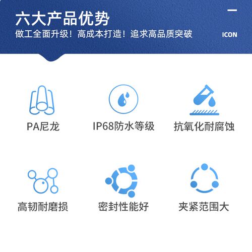 尼龙电缆固定接头电缆接头 防水接头PG7 PG9 11 13.5 16