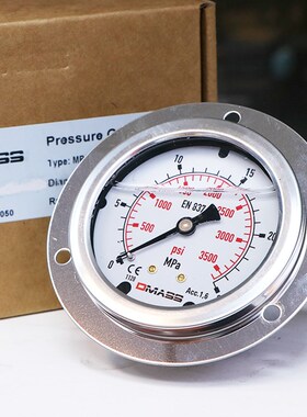 德玛仕轴向带安装孔压力表DMASS德国进口表 挖掘机测压表 液压表