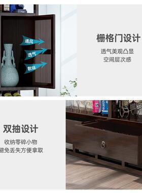 中式酒柜靠置摆物架酒架件装饰展示品柜客VBW厅墙实木博古架一件