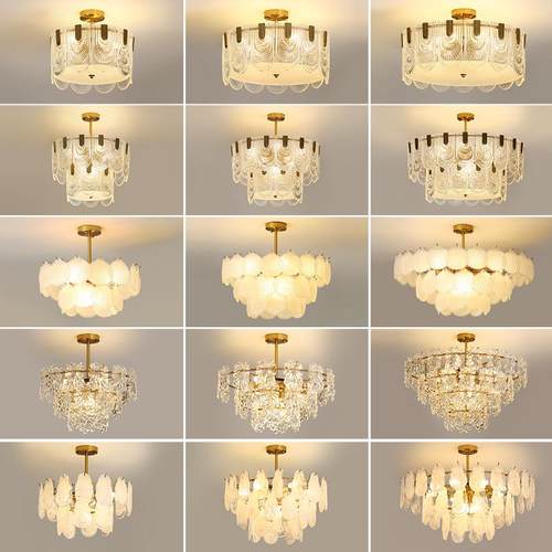 美式轻奢吊灯客厅灯202中5新款后代玻璃水法304式现古餐晶厅卧室