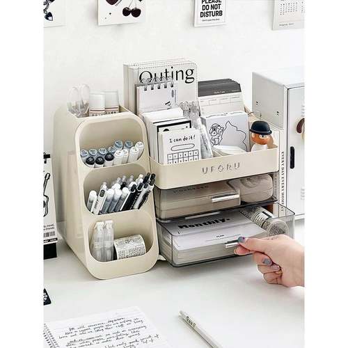 杂文具办公室置物架抽屉书式笔筒大容桌量Y926面收纳盒学生桌物整