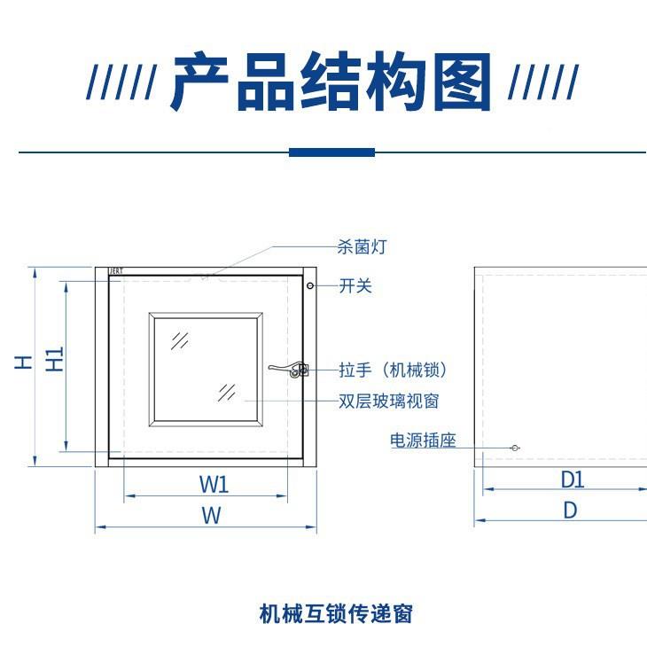 不锈钢验传递窗密封条无尘间实递QDF室04不锈钢传窗机械互3锁传递