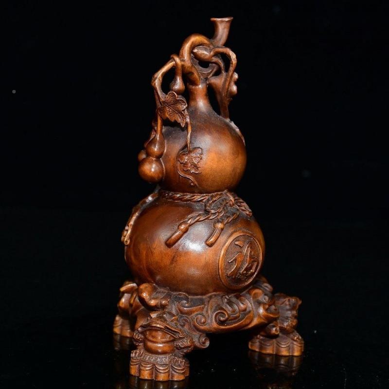 旧藏小叶黄杨木雕SN851485刻子多多禄福金蟾福葫芦文玩工艺面品复