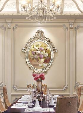 客厅装饰画欧式花卉风油简欧室美ss55式餐画厅挂景卧壁画轻奢