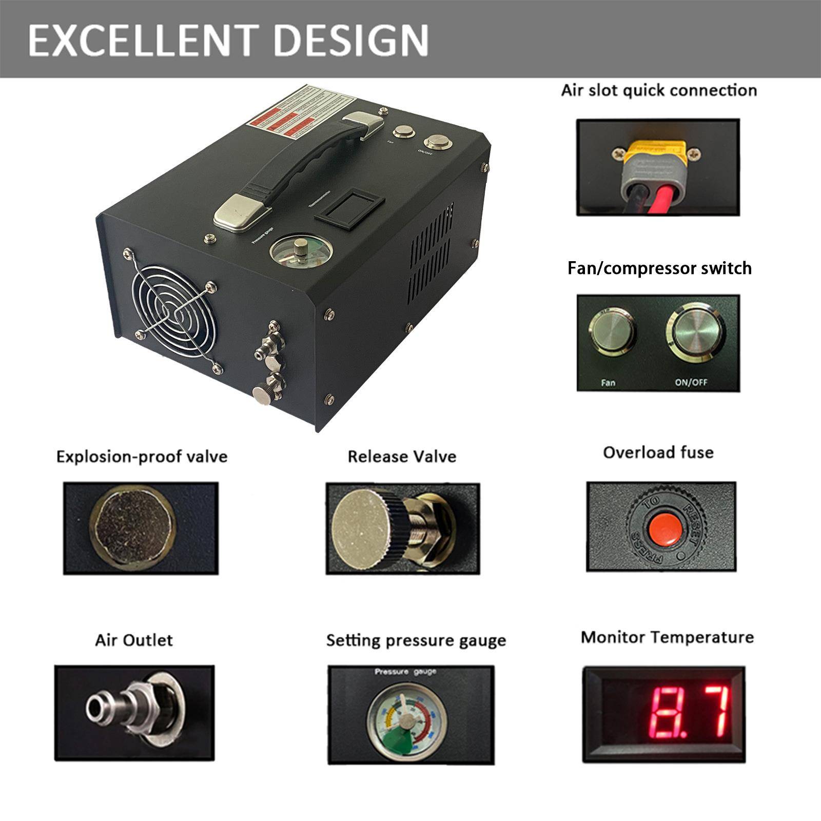 热销220V12V车载高压打气p泵0m3a动打气机压缩NG005机便携自电动