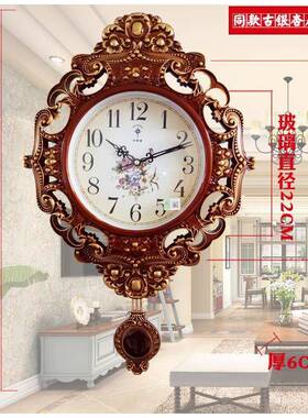 欧式客号t1539436厅挂创意静音大船舵钟表静音复钟古石英钟时挂尚