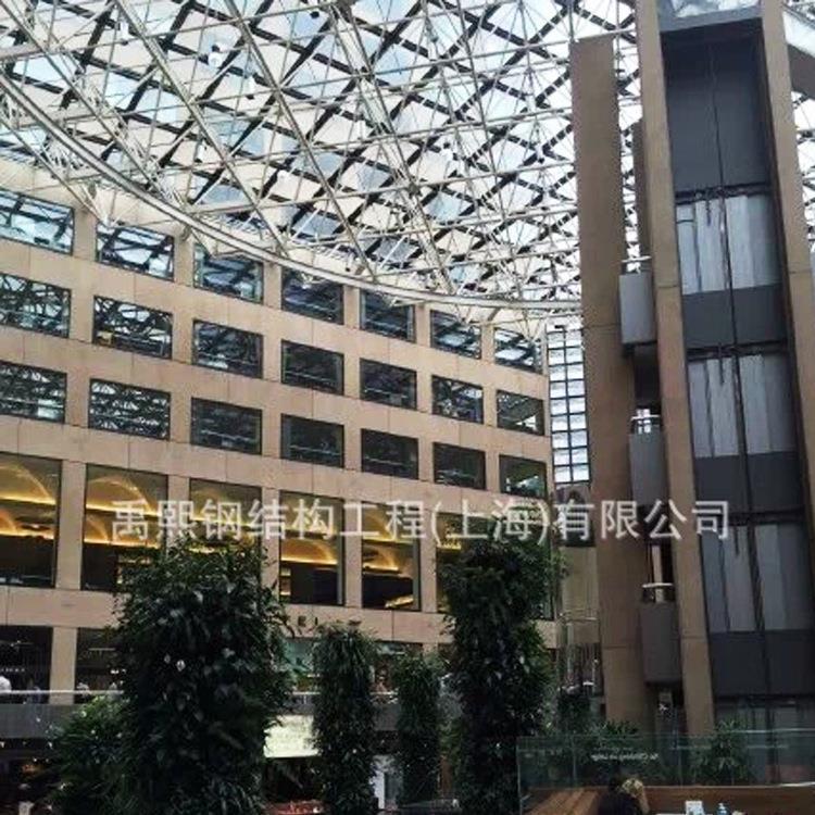 上海禹熙网架厂钢结构檩条工程承包玻璃屋面工程设计 钢结网架屋
