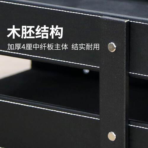 件商资务GDS09062皮收革双层文件料架桌面2层文杂物纳商务办公家