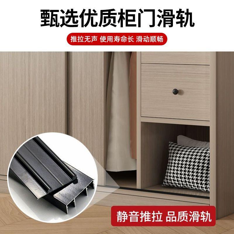 怡福宝衣柜全实木衣柜家用卧室推拉门主卧灰色出租房杉木衣橱移门