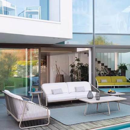 户外藤外编庭沙发院别墅室花露台休闲防晒防水创意家园647具茶几