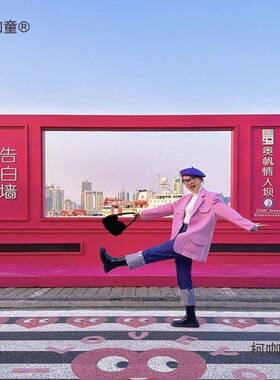 红业卡拍照相框装柯咖童置商美道具园打林景观小品户外装饰摆陈件