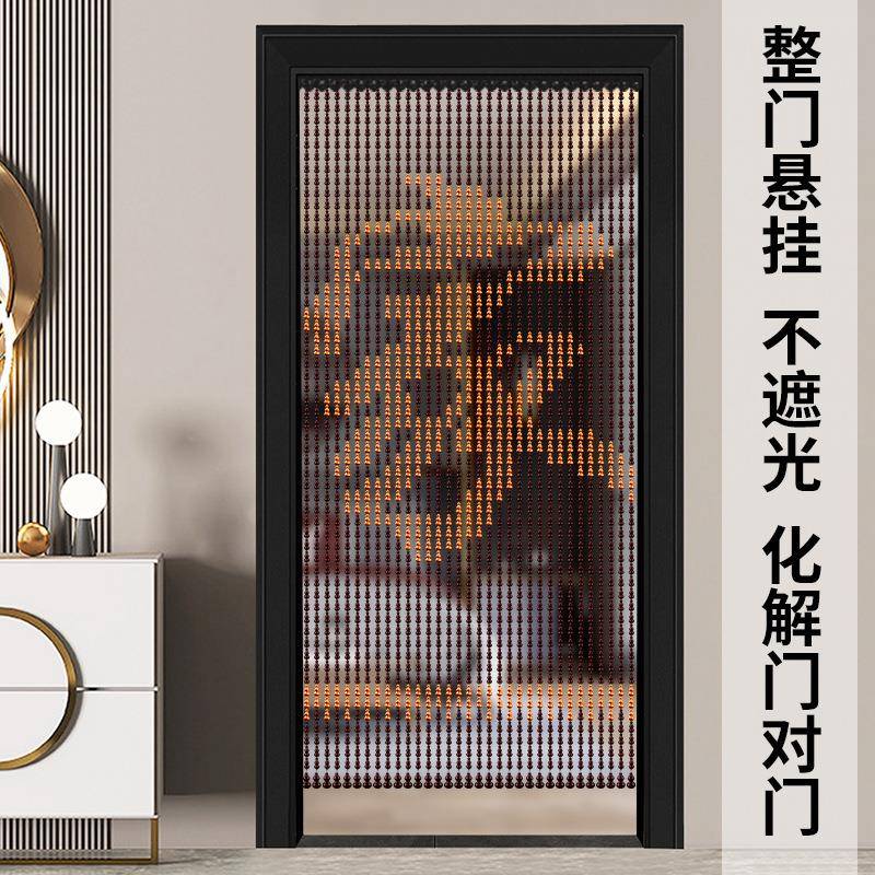 全室桃木帘福字风F968597T水帘门帘珠帘化解门对门家用客卧挂屏风