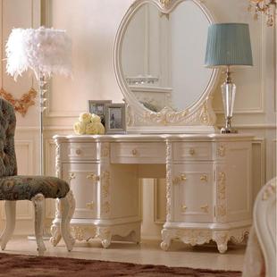 大户型别墅化妆家台组卧室化妆桌椅 新古梳典妆台法式 欧DSG 7562式