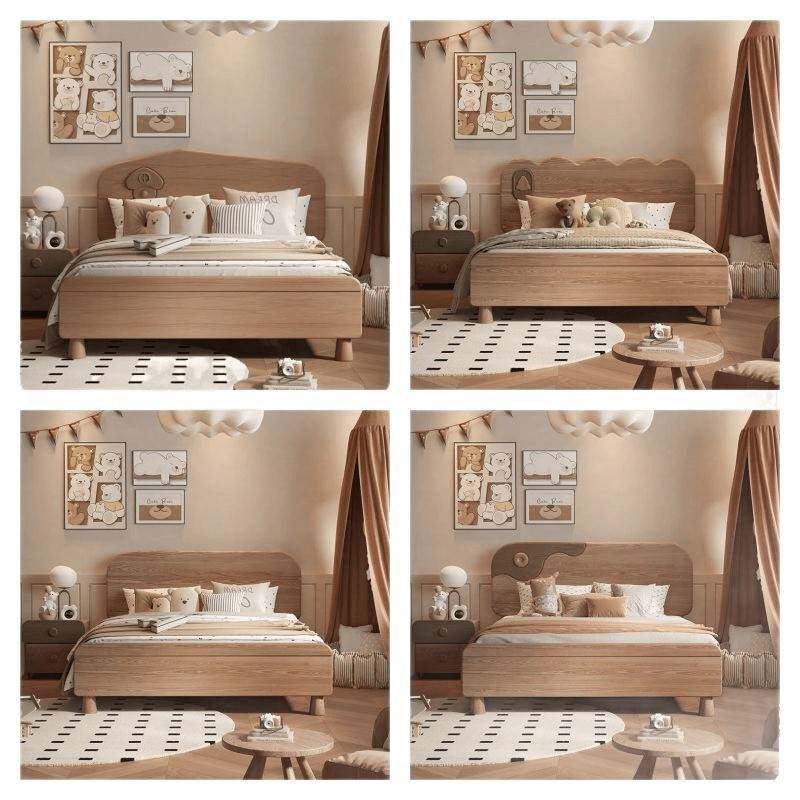 纯实木儿童床男孩日式简约米一米二床卡通女孩公主床单人床