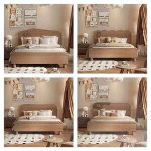 纯实木儿童床男孩日式简约米一米二床卡通女孩公主床单人床