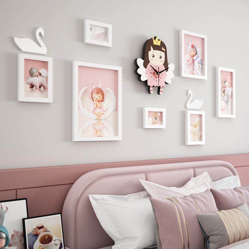 儿可童照片墙女孩宝宝卧房室小天使床53536195头挂幼儿园卡通爱相