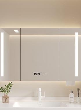 卫间挂墙式置AL100131物架浴室生物柜能单独镜柜实木化储妆镜收纳