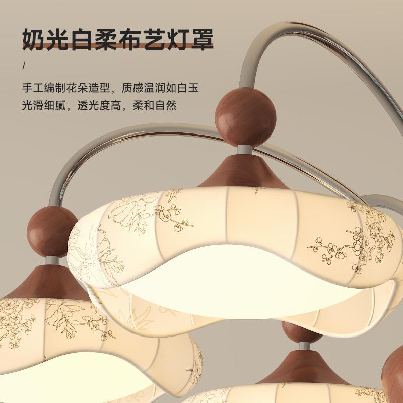 中古大风客厅灯具吊灯家用大厅灯法复古美主式网式红胡桃木色餐厅