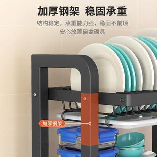 厨房置物架碗FJO碟碗盘特厚收纳架沥水盒架收家用多功能具碗筷餐