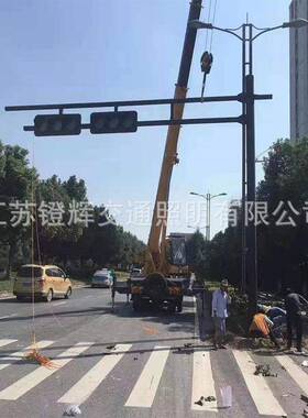 定制交通信号杆8灯米架式LED红绿灯十警示灯框字路口指dh09示信号