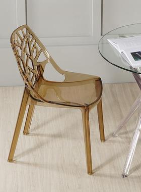 现代简约时尚餐椅透明镂空椅户外椅电脑椅休闲靠塑AL-59401椅创意