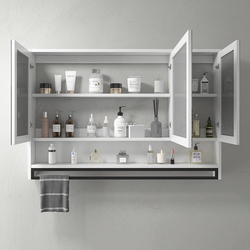 浴室除镜柜架带挂墙式雾置物简约单独生梳妆镜卫SDLASZWD间实木带