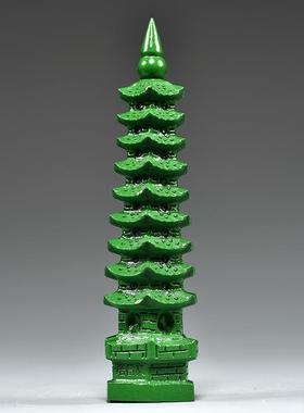 绿色木雕刻9文昌塔摆实木层质风水九家层件文昌塔居客GG01359厅办