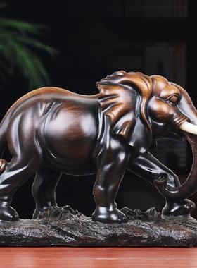 直销新款招财大象摆件一对镇宅客厅酒柜玄关装饰品办公室公司店铺