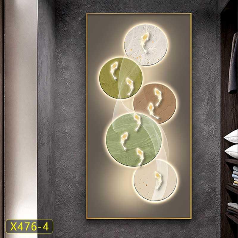直销新款鱼纳福对门玄关装饰画过道走廊楼梯挂画现代轻奢入户壁画图片
