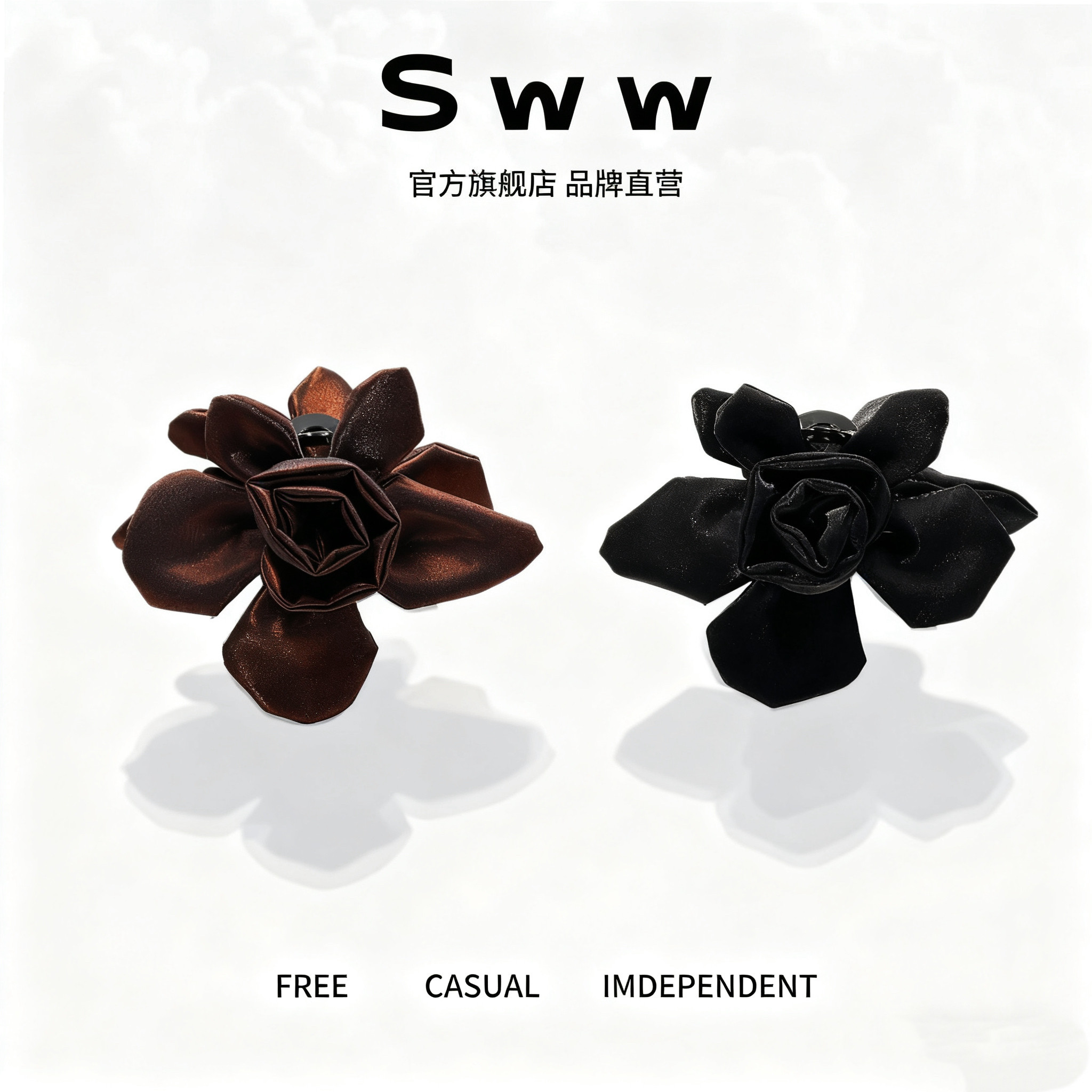 超大号丝绒立体花朵抓夹