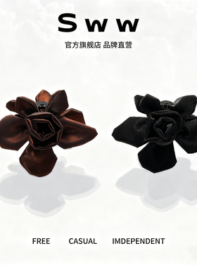 SWW/超大号立体手工显高颅顶花朵双面重工百搭气质后脑勺抓夹
