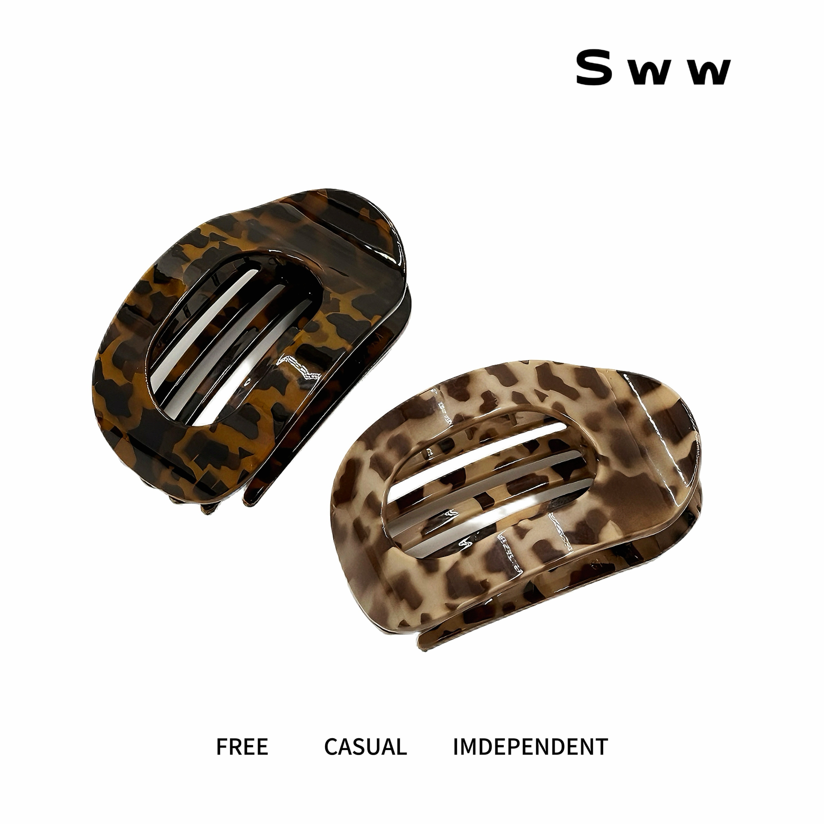 SWW/软齿舒适不硌头圆弧贝壳夹后脑勺夹简约气质发夹