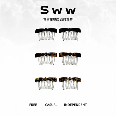 SWW醋酸蝴蝶结高颅顶碎发夹