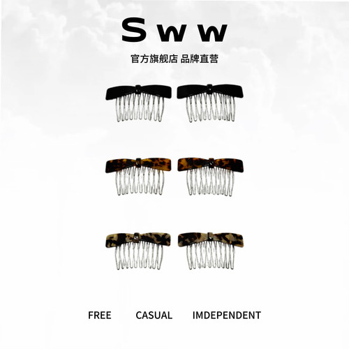 SWW醋酸蝴蝶结高颅顶碎发夹