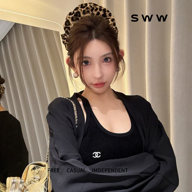 超大号 潮流豹纹发圈时髦大肠发圈新款百搭大号发圈