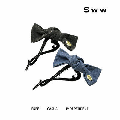SWW/新款复古蝴蝶结一字妞妞夹后脑勺舒适夹