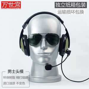 包邮亚洲艺术透明头围59CM 银色假人头帽子高档模特头 耳机展示架