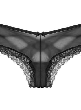 CINOON 性感绑带提臀半包臀无痕三角裤欧美网纱镂空低腰内裤女