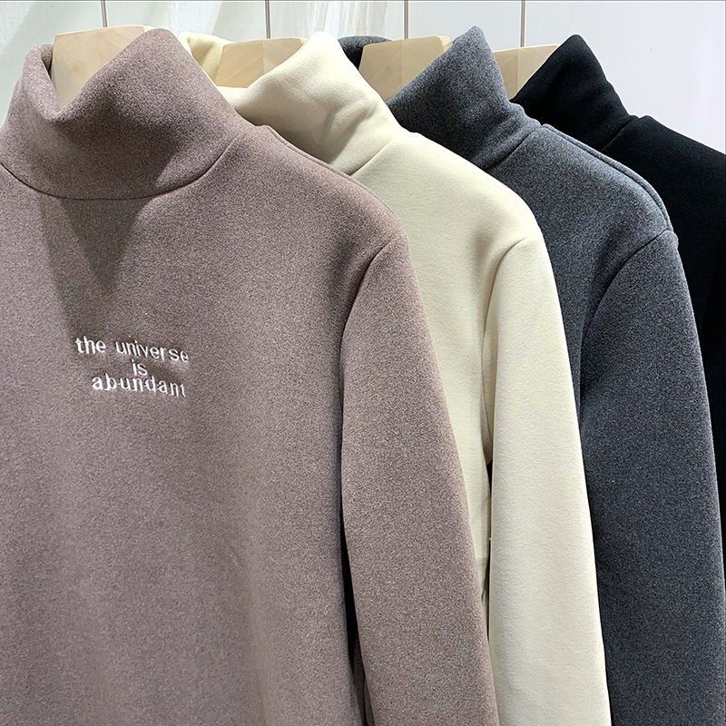 半高领双面德绒打底衫女内搭秋冬季宽松磨毛加绒加厚保暖长袖上衣,女装/女士精品,羊绒衫,淘宝优惠券,粉丝福利购,淘宝优惠卷