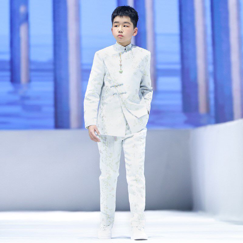 男童高端礼服新中式中国风服装葫芦丝古筝儿童西装套装钢琴演出服